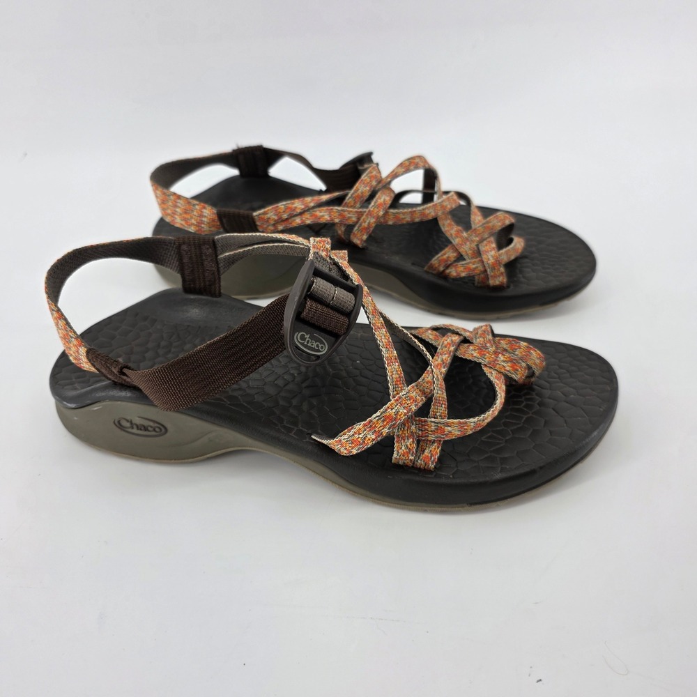 Chaco Z Cloud‎ X2 Sandals Womens 9  Orange Multi Strap Toe Loop Hiking J199466